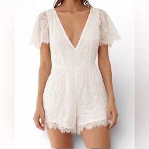 Elegant White Lace Romper